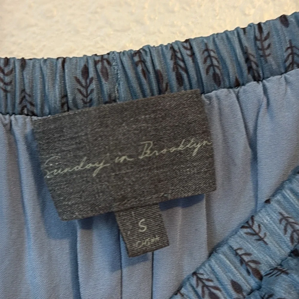 Anthropologie Sunday in Brooklyn Maxi Skirt Blue Tiered Small